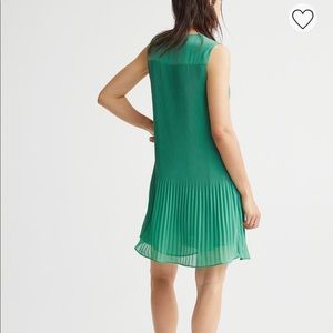 H&M pleated green dress